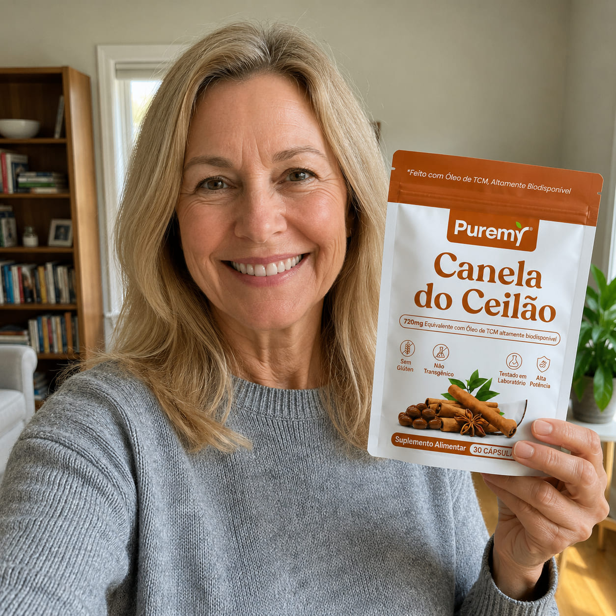 Cliente Puremy com o produto